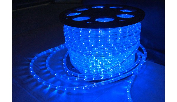  Дюралайт светодиодный 24В, 10 мм, 2-жильный синий