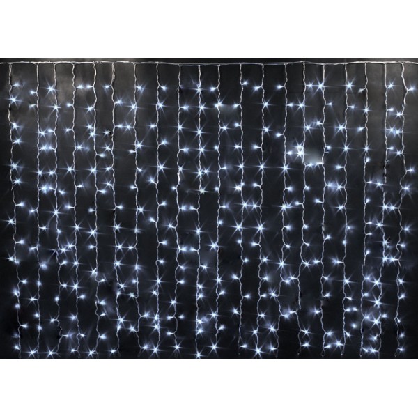 Световой занавес 3*0.7 м, мерцающий, холодный белый