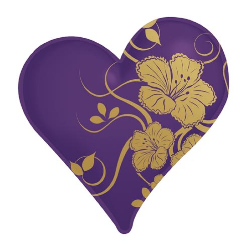 Сердце 82 см, фиолетовый с рисунком