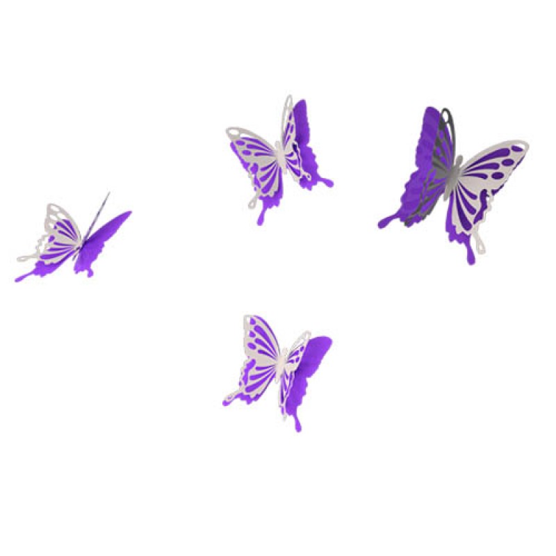 Бабочки комплект 10 шт., фиолетовый