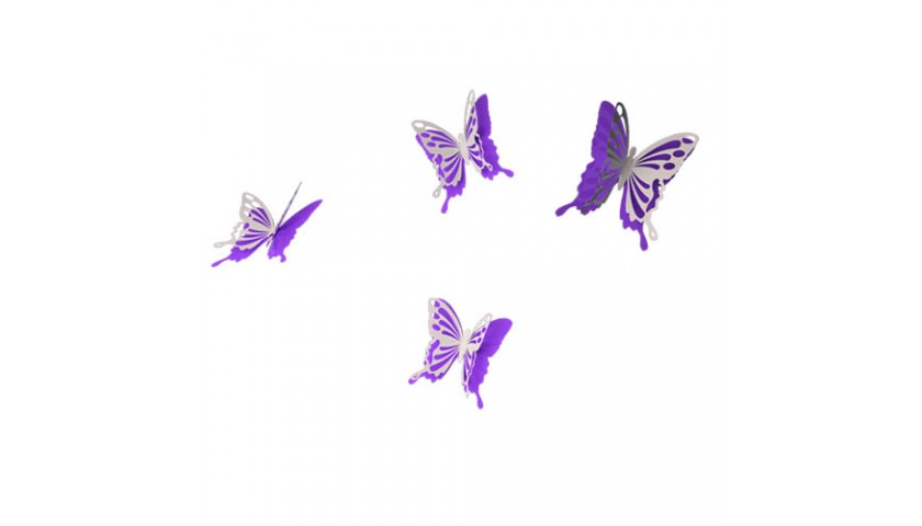 Бабочки комплект 10 шт., фиолетовый