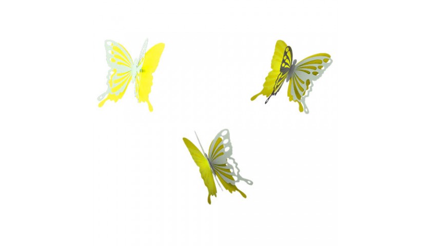 Бабочки комплект 10 шт., желтый