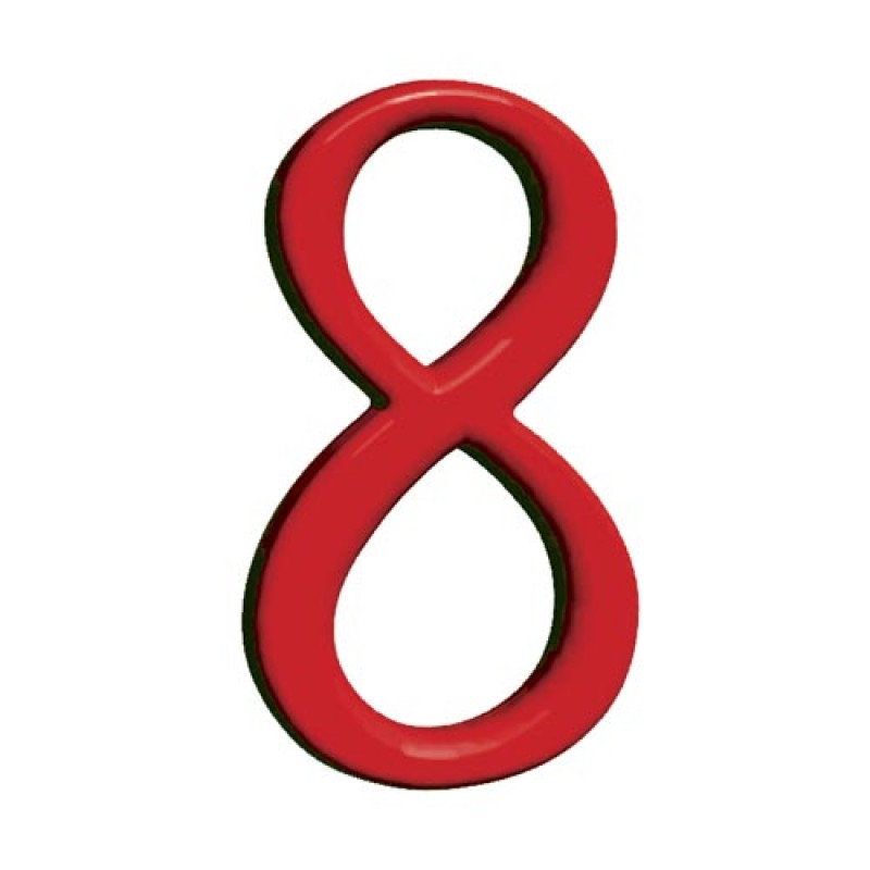 Цифра 8, красный