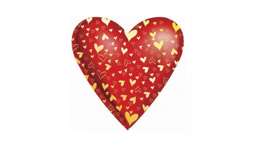 Сердце 40 см, красный с рисунком