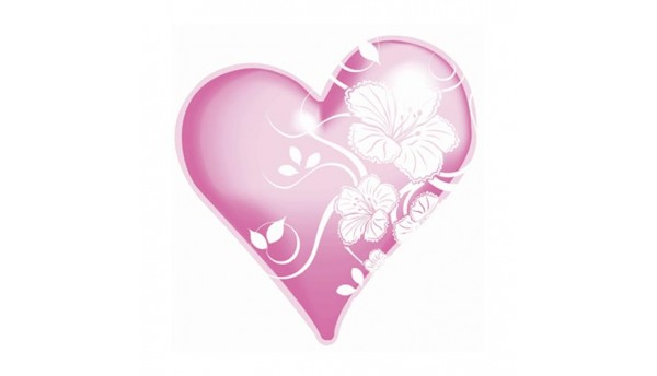 Сердце 82 см, розовый с рисунком